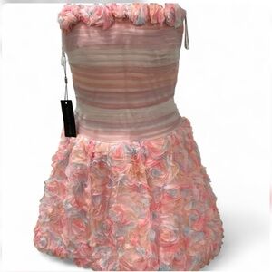 TADASHI SHOJI Strapless Floral Dress SIZE 8